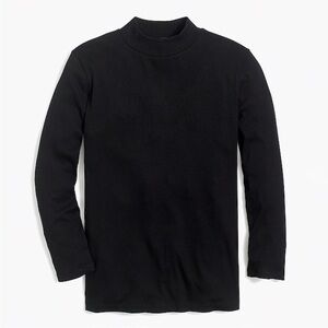J. Crew • Black Ribbed Mock Neck T-Shirt